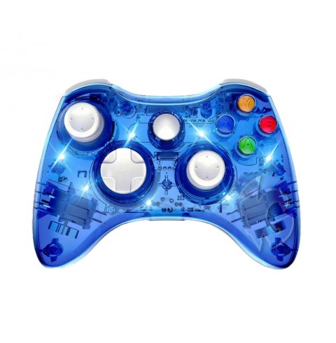 Беспроводной контроллер для Xbox 360 (Crystal Blue)
